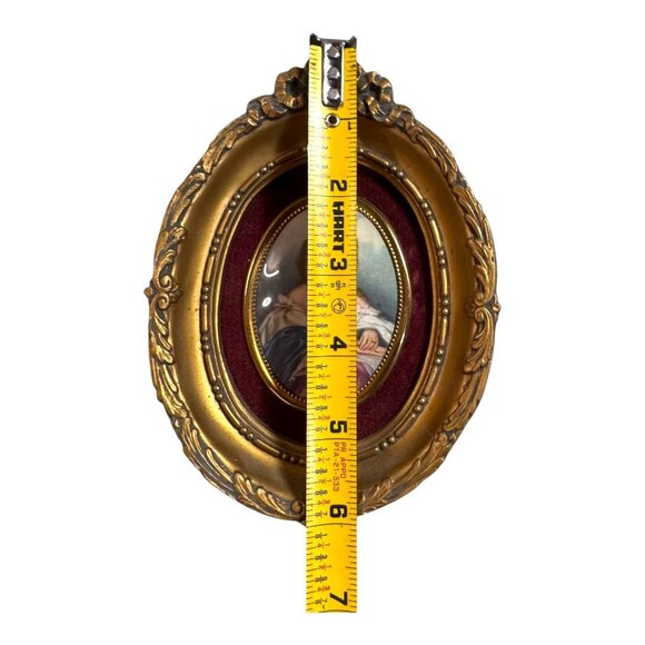 Vintage CAMEO CREATION Wall Plaque Lady Cynthia Capel By John Hayter Oval Glass - Picture 6 of 6